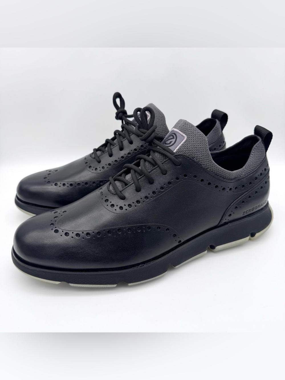 Cole Haan 4.ZERØGRAND Wingtip Oxford C33452 Black Leather Men's Size 11 M NWOB